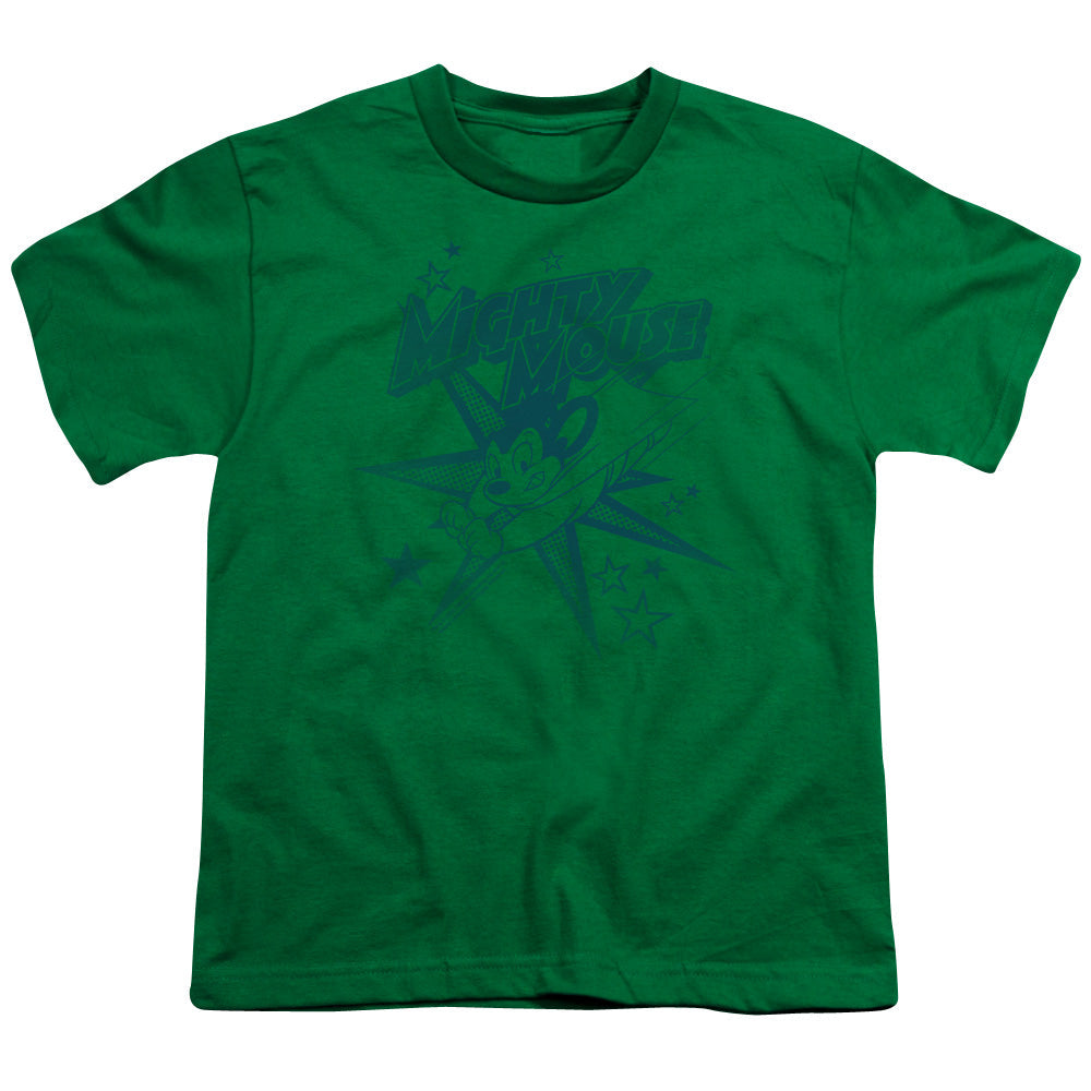 Mighty Mouse Mighty Mouse Kids Youth T Shirt Kelly Green Officially Licensed