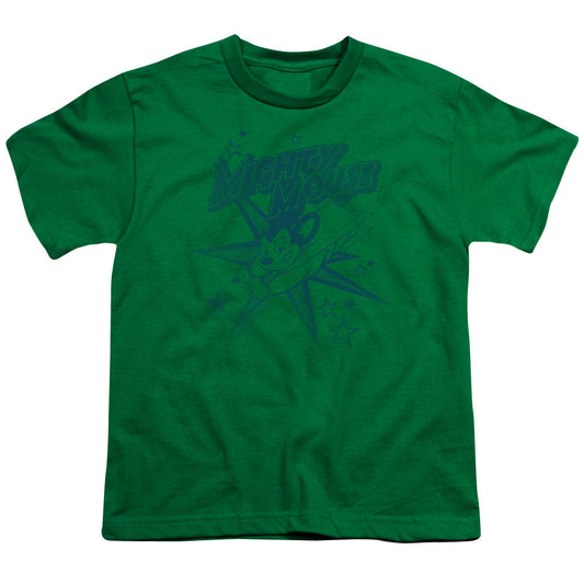 Mighty Mouse Mighty Mouse Kids Youth T Shirt Kelly Green Officially Licensed