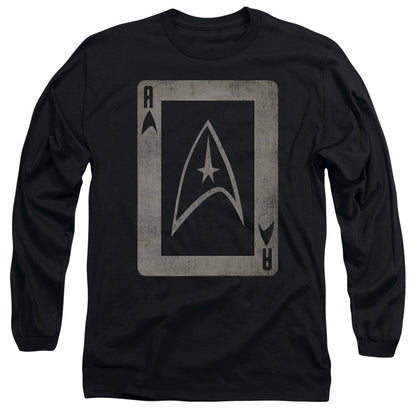 Star Trek Tos Ace Mens Long Sleeve Shirt Black Officially Licensed Officially Licensed