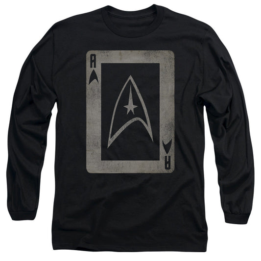 Star Trek Tos Ace Mens Long Sleeve Shirt Black Officially Licensed Officially Licensed