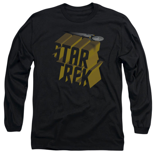 Star Trek 3D Logo Mens Long Sleeve Shirt Black Officially Licensed Officially Licensed