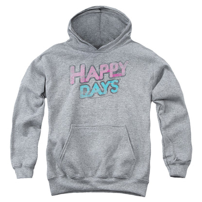 Happy Days Distressed Kids Youth Hoodie Heather Officially Licensed