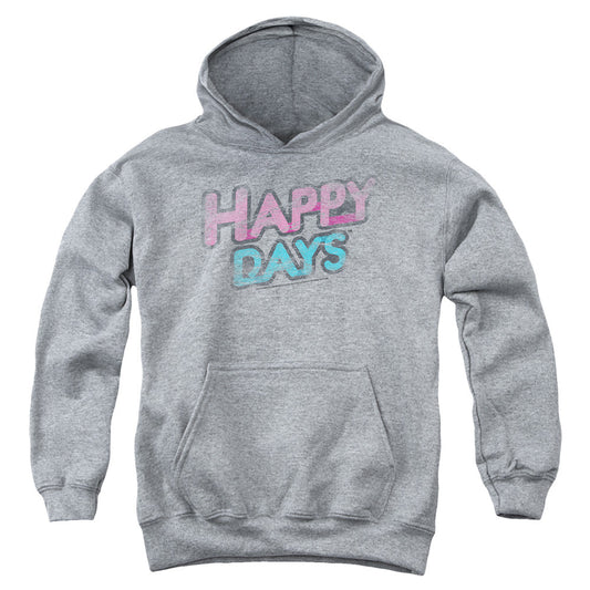 Happy Days Distressed Kids Youth Hoodie Heather Officially Licensed