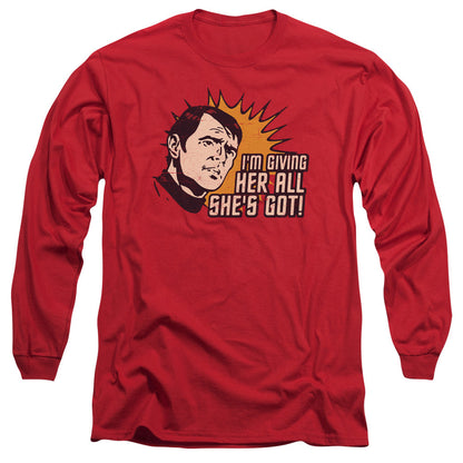 Star Trek Everything Mens Long Sleeve Shirt Red Officially Licensed Officially Licensed