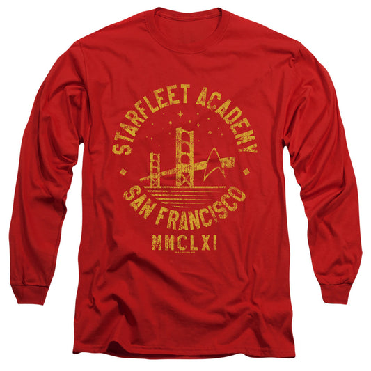 Star Trek Collegiate Bridge Mens Long Sleeve Shirt Red Officially Licensed