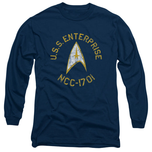 Star Trek Collegiate Mens Long Sleeve Shirt Navy Officially Licensed Officially Licensed