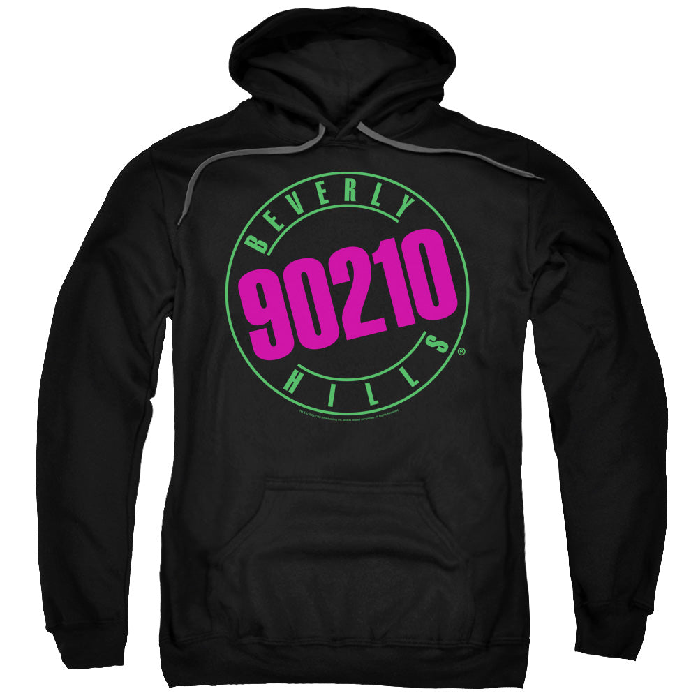 90210 Neon Mens Hoodie Black Officially Licensed