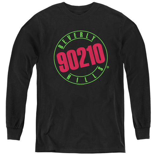 90210 Neon Long Sleeve Kids Youth T Shirt Black Officially Licensed