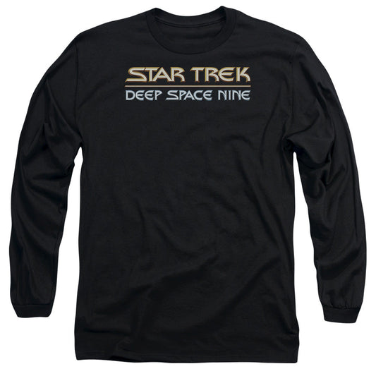 Star Trek Deep Space Nine Logo Mens Long Sleeve Shirt Black Officially Licensed Officially Licensed