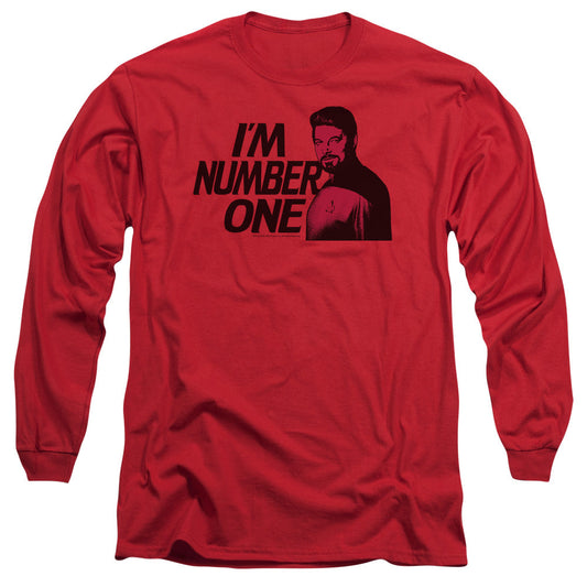 Star Trek Im Number One Mens Long Sleeve Shirt Red Officially Licensed Officially Licensed