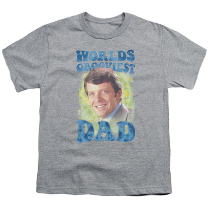 Brady Bunch Worlds Grooviest Kids Youth T Shirt Athletic Heather Officially Licensed