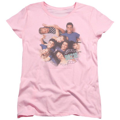 90210 Gang in Logo Womens T Shirt Pink Officially Licensed