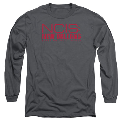 Ncis:New Orleans Logo Mens Long Sleeve Shirt Charcoal Officially Licensed