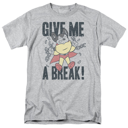 Mighty Mouse Give Me A Break Mens T Shirt Athletic Heather Officially Licensed