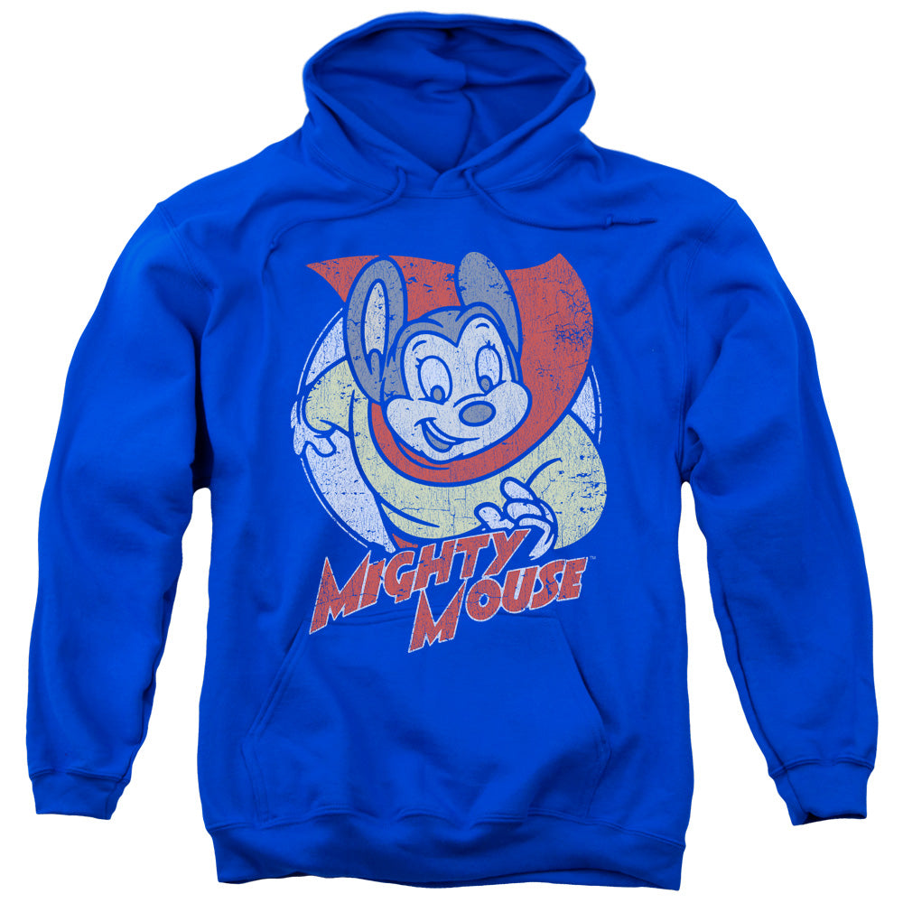 Mighty Mouse Mighty Circle Mens Hoodie Royal Blue Officially Licensed