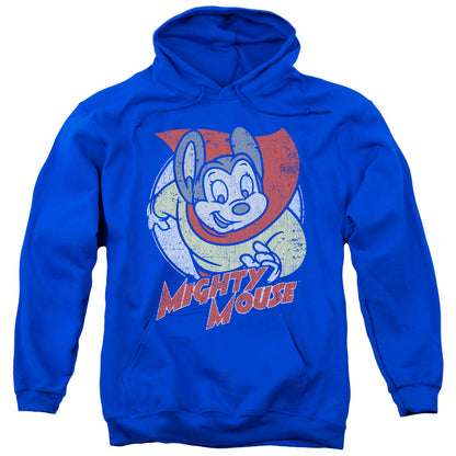 Mighty Mouse Mighty Circle Mens Hoodie Royal Blue Officially Licensed