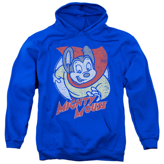 Mighty Mouse Mighty Circle Mens Hoodie Royal Blue Officially Licensed