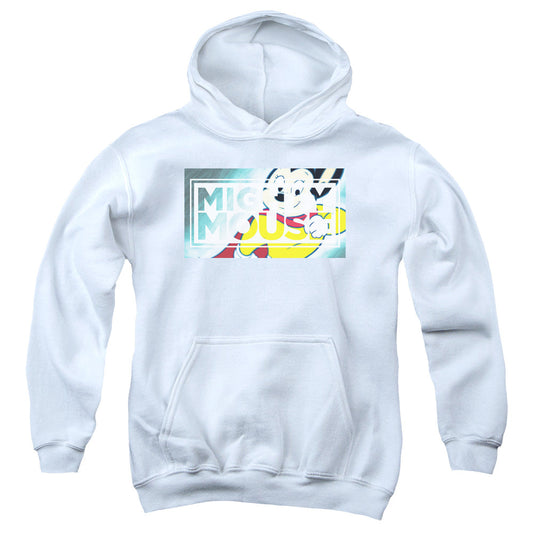 Mighty Mouse Mighty Rectangle Kids Youth Hoodie White Officially Licensed