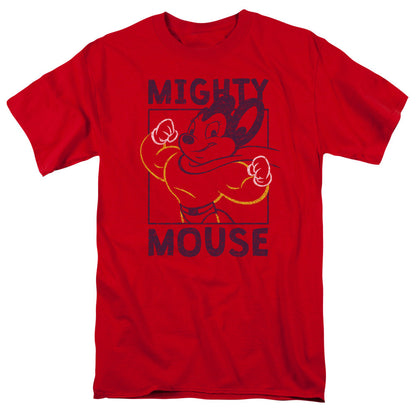 Mighy Mouse Break The Box Mens T Shirt Red Officially Licensed