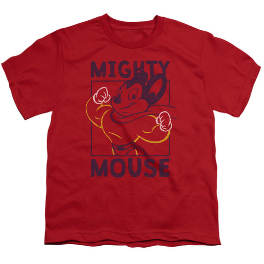 Mighy Mouse Break the Box Kids Youth T Shirt Red Officially Licensed