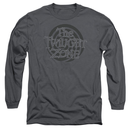 Twilight Zone Spiral Logo Mens Long Sleeve Shirt Charcoal Officially Licensed
