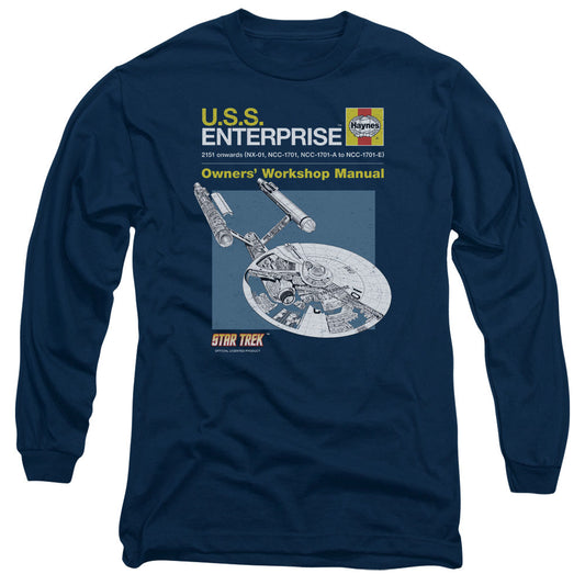 Star Trek Enterprise Manual Mens Long Sleeve Shirt Navy Officially Licensed Officially Licensed