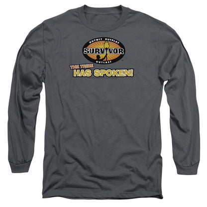 Survivor Tribe Has Spoken Mens Long Sleeve Shirt Charcoal Officially Licensed