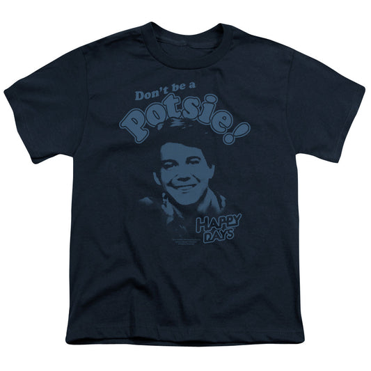Happy Days Dont Be a Potsy Kids Youth T Shirt Navy Officially Licensed