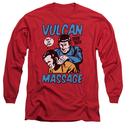 Star Trek Massage Mens Long Sleeve Shirt Red Officially Licensed Officially Licensed