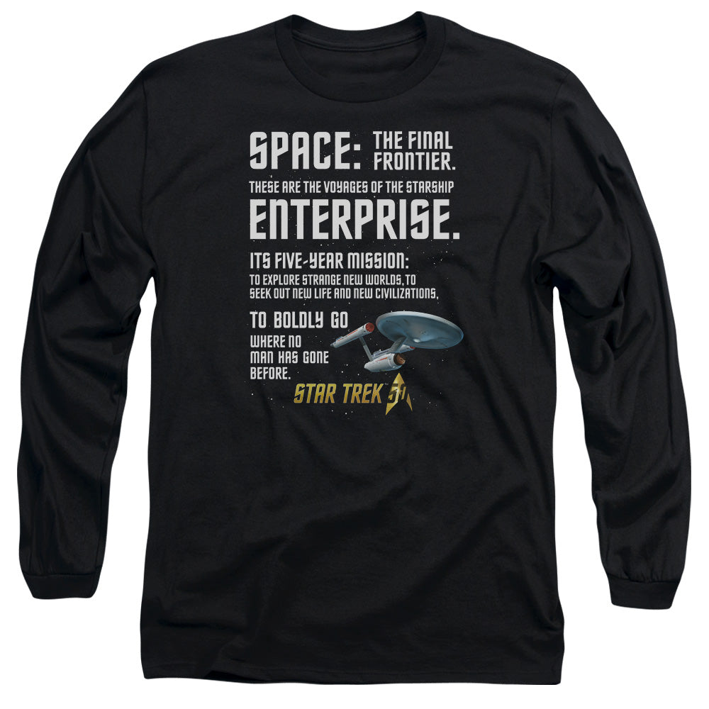 Star Trek Intro Mens Long Sleeve Shirt Black Officially Licensed Officially Licensed