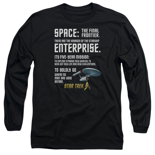 Star Trek Intro Mens Long Sleeve Shirt Black Officially Licensed Officially Licensed