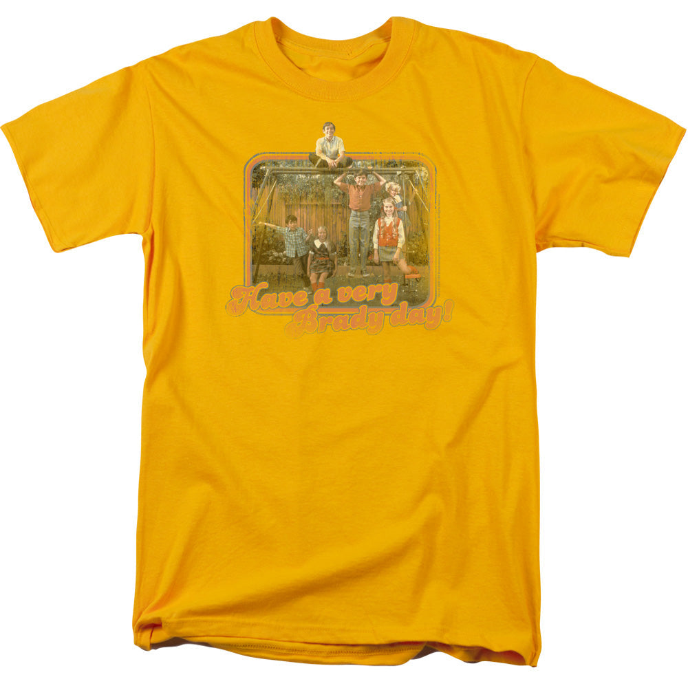 Brady Bunch Have A Very Brady Day! Mens T Shirt Gold Officially Licensed