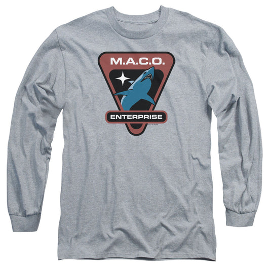 Star Trek Maco Patch Mens Long Sleeve Shirt Athletic Heather Officially Licensed Officially Licensed