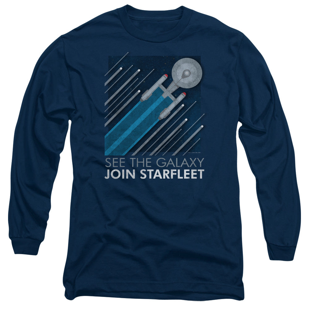 Star Trek Starfleet Recruitment Poster Mens Long Sleeve Shirt Navy Officially Licensed Officially Licensed