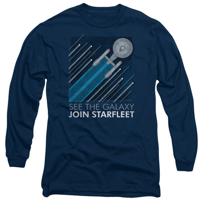 Star Trek Starfleet Recruitment Poster Mens Long Sleeve Shirt Navy Officially Licensed Officially Licensed