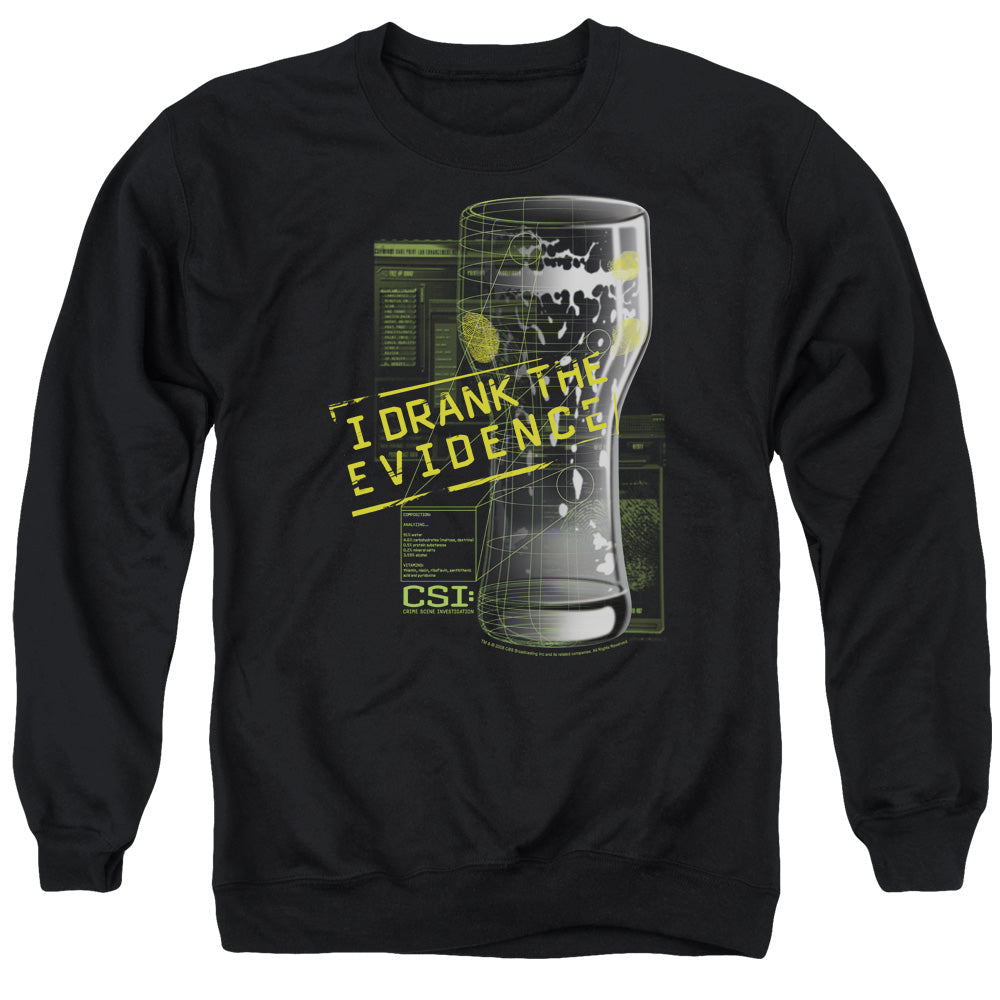 Csi I Drank The Evidence Mens Crewneck Sweatshirt Black Officially Licensed