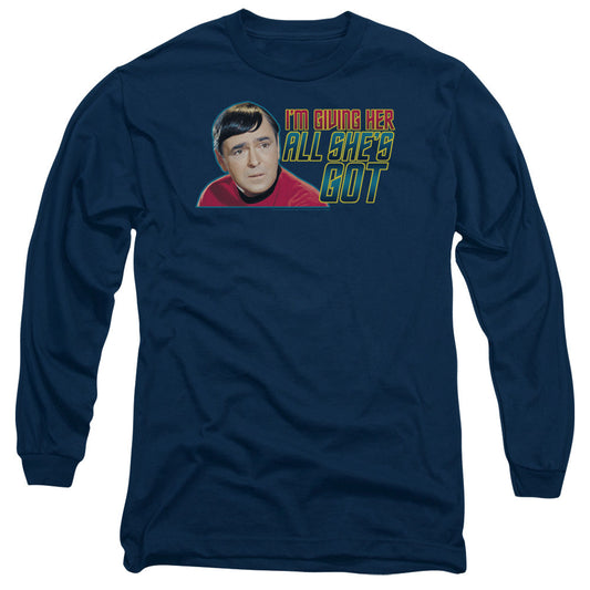 Star Trek All Shes Got Mens Long Sleeve Shirt Navy Officially Licensed Officially Licensed