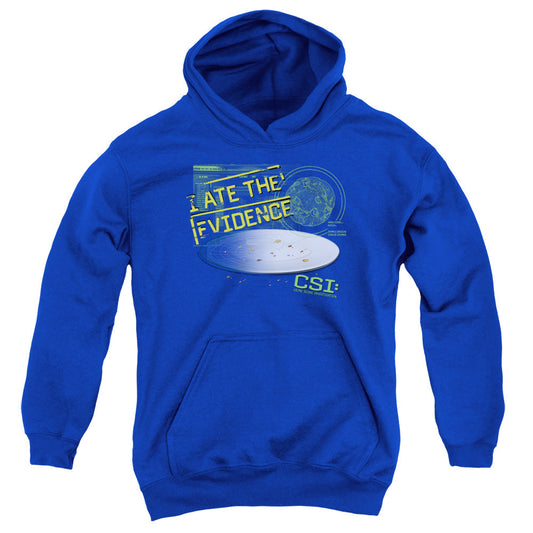 Csi I Ate the Evidence Kids Youth Hoodie Royal Officially Licensed