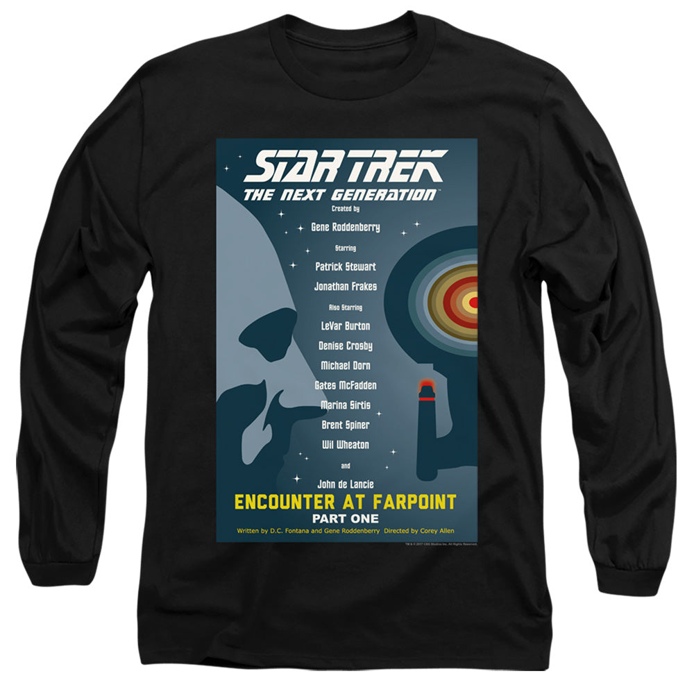 Star Trek Tng Season 1 Episode 1 Mens Long Sleeve Shirt Black Officially Licensed Officially Licensed