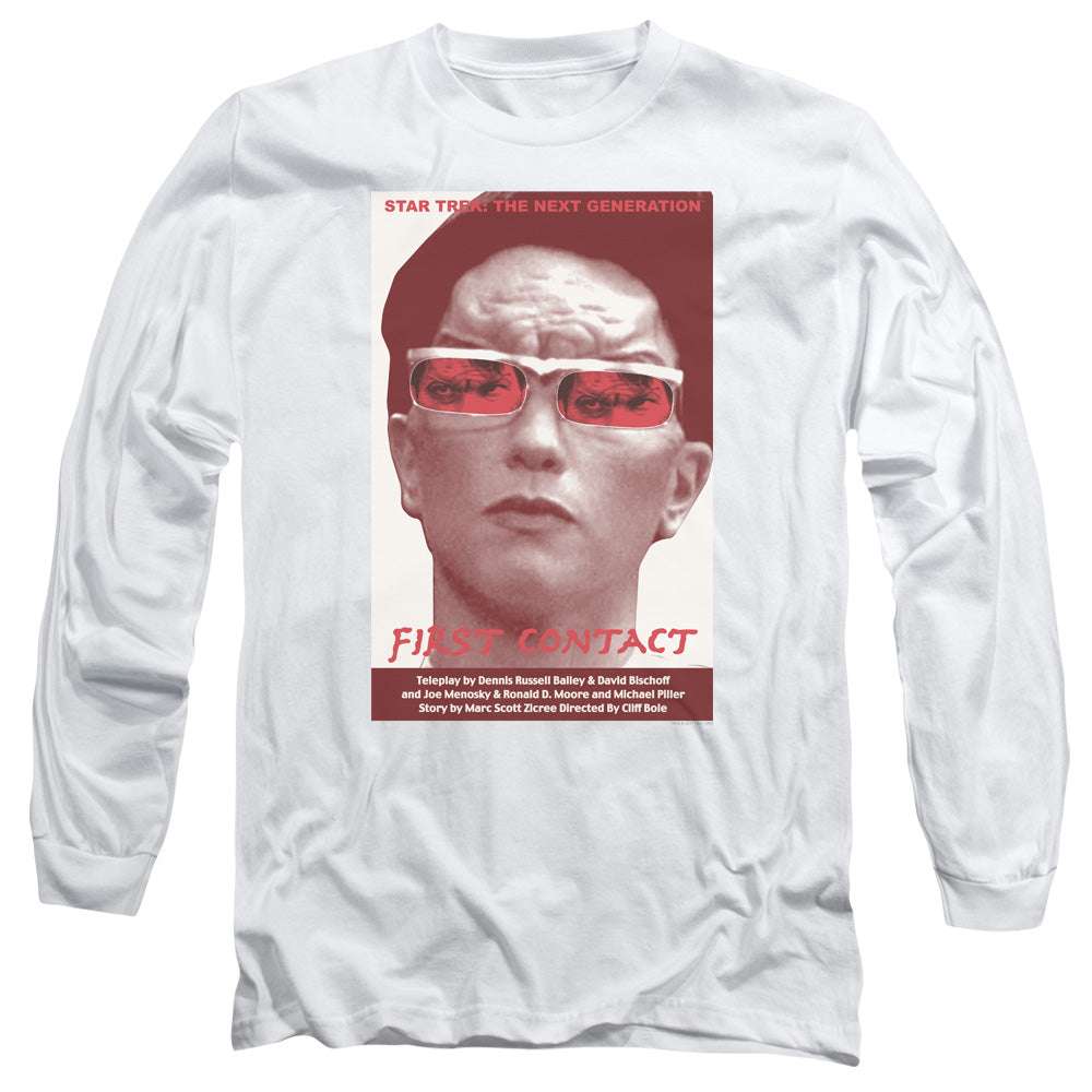 Star Trek Tng Season 4 Episode 15 Mens Long Sleeve Shirt White Officially Licensed Officially Licensed