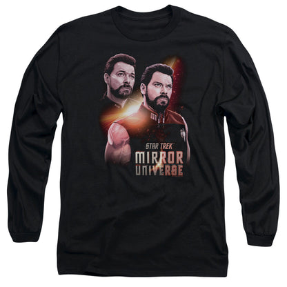 Star Trek Mirror Riker Mens Long Sleeve Shirt Black Officially Licensed Officially Licensed