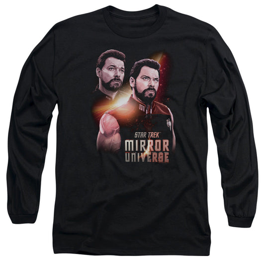 Star Trek Mirror Riker Mens Long Sleeve Shirt Black Officially Licensed Officially Licensed