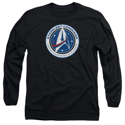 Star Trek Discovery Starfleet Command Mens Long Sleeve Shirt Black Officially Licensed Officially Licensed
