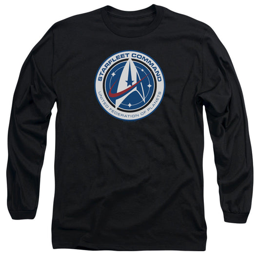 Star Trek Discovery Starfleet Command Mens Long Sleeve Shirt Black Officially Licensed Officially Licensed