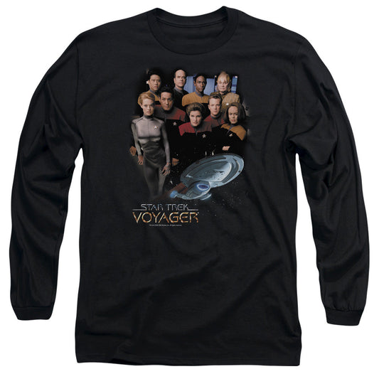 Star Trek Voyager Crew Mens Long Sleeve Shirt Black Officially Licensed