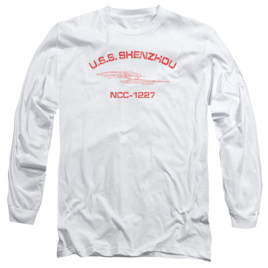 Star Trek Shenzhou Athletic Mens Long Sleeve Shirt White Officially Licensed Officially Licensed