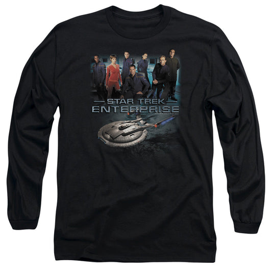 Star Trek Enterprise Crew Mens Long Sleeve Shirt Black Officially Licensed Officially Licensed