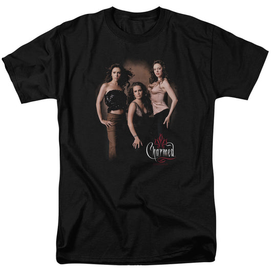 Charmed Three Hot Witches Mens T Shirt Black Officially Licensed