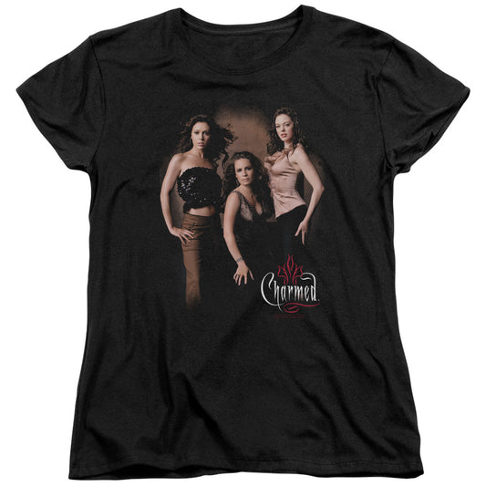 Charmed Three Hot Witches Womens T Shirt Black Officially Licensed