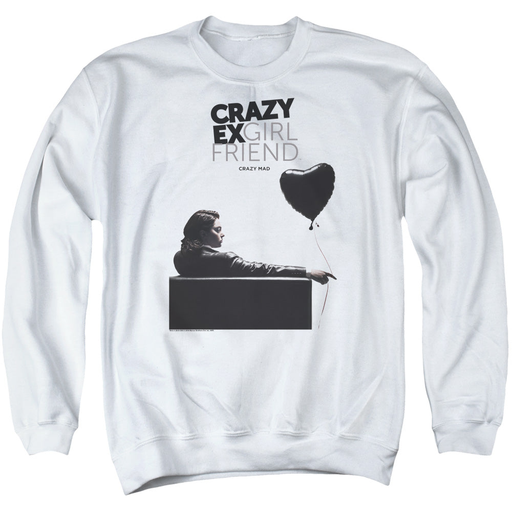 Crazy Ex Girlfriend Crazy Mad Mens Crewneck Sweatshirt White Officially Licensed